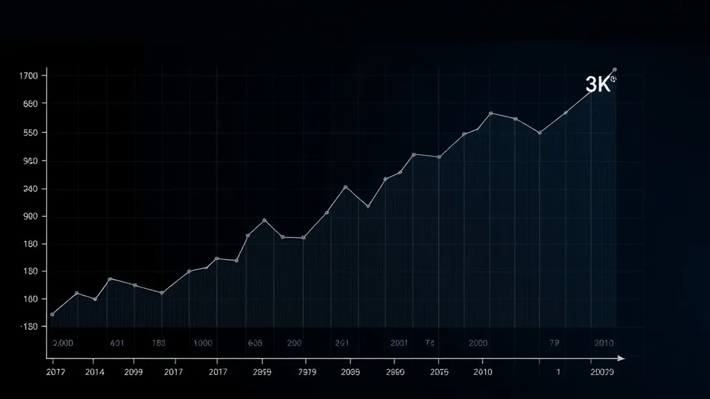 A technical financial chart showing exponential growth of a