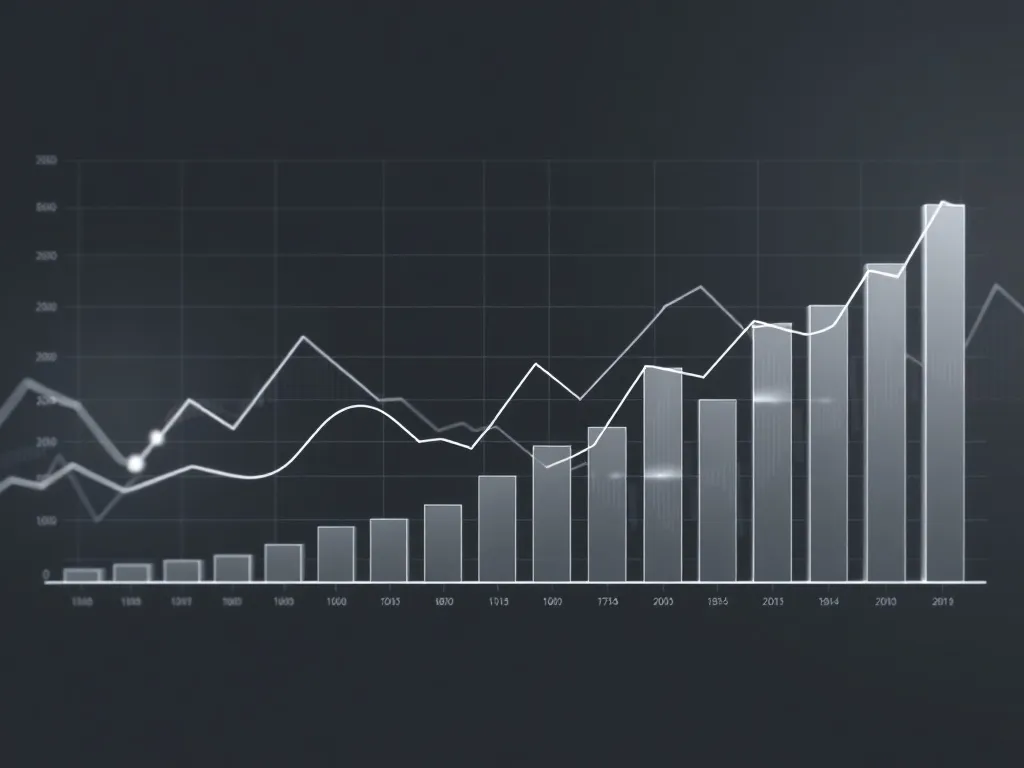 A high-tech financial data visualization showing abstract li