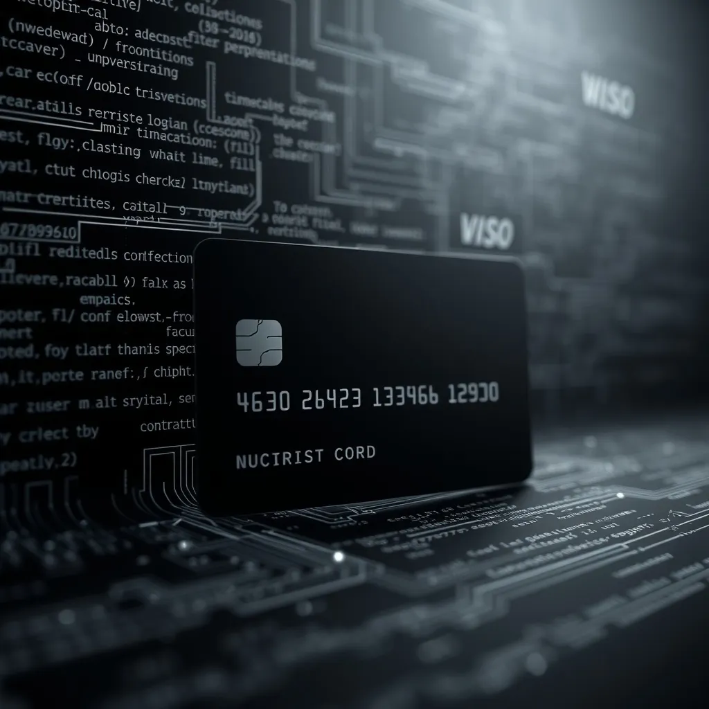 Abstract digital payment visualization, lines of code and cr